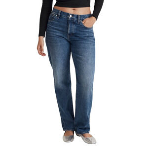 Madewell Low Slung Straight Jeans Button Fly Medium Palmina Wash Slouchy 33